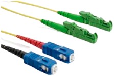 R&M Patchkabel OS2, E2000/APC-SC/UPC, duplex, geel, 0,4m