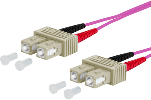 UCS Patchkabel OM4, SC/UPC-SC/UPC, duplex, 2mm, erica-violet, 5m