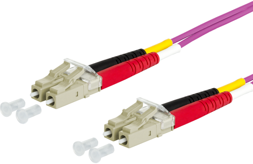 UCS Patchkabel OM4, LC/UPC - LC/UPC, duplex, 3mm, erica-violet, 1,5m